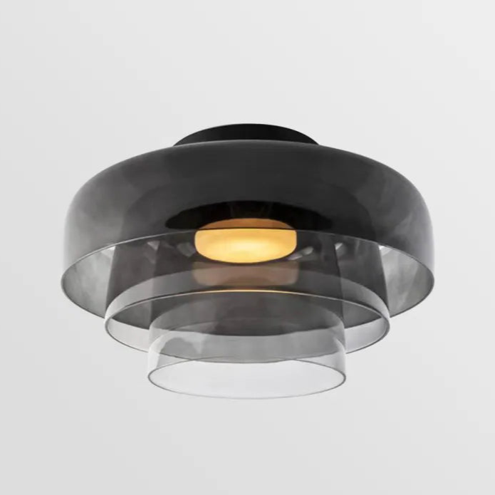 Modern Flush Mount Murano Glass Ceiling Light – Hand-Blown Dome Fixture