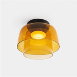 Modern Flush Mount Murano Glass Ceiling Light – Hand-Blown Dome Fixture