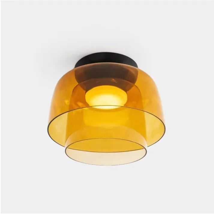 Modern Flush Mount Murano Glass Ceiling Light – Hand-Blown Dome Fixture