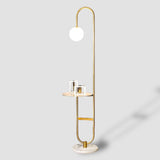 Scandinavian Cordless LED Floor Lamp with Built-in Side Table | Minimalist Scandinavian Design