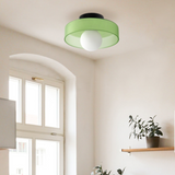 Modern Wooden LED Flush Mount Ceiling Light – Dimmable & Adjustable Color Temperature