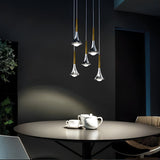 Nordic Water Drop LED Pendant Light – Minimalist Metal Ceiling Lamp for Living Room, Dining, or Stairwell