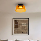 Modern Flush Mount Murano Glass Ceiling Light – Hand-Blown Dome Fixture