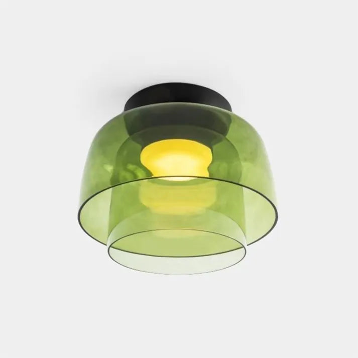 Modern Flush Mount Murano Glass Ceiling Light – Hand-Blown Dome Fixture