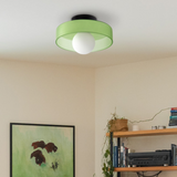 Modern Wooden LED Flush Mount Ceiling Light – Dimmable & Adjustable Color Temperature