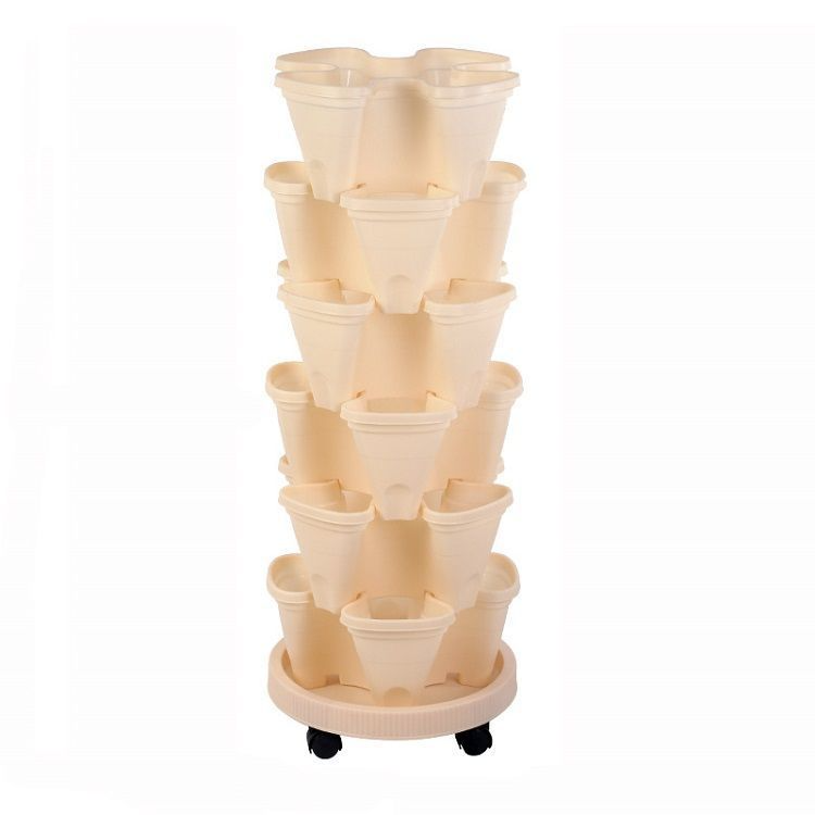 6-Tier Vertical Planter Tower – Space-Saving Stackable Garden for Balcony, Patio & Kitchen Use