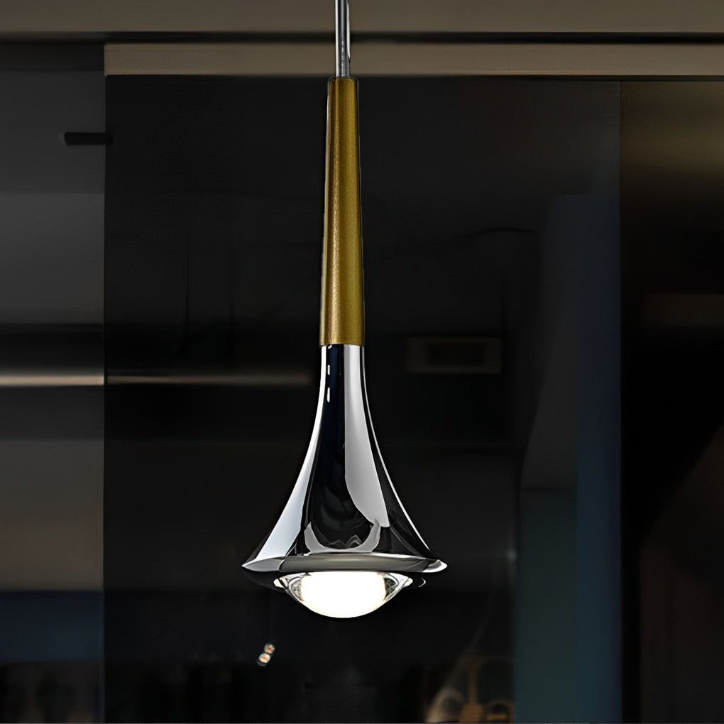 Nordic Water Drop LED Pendant Light – Minimalist Metal Ceiling Lamp for Living Room, Dining, or Stairwell