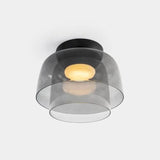 Modern Flush Mount Murano Glass Ceiling Light – Hand-Blown Dome Fixture