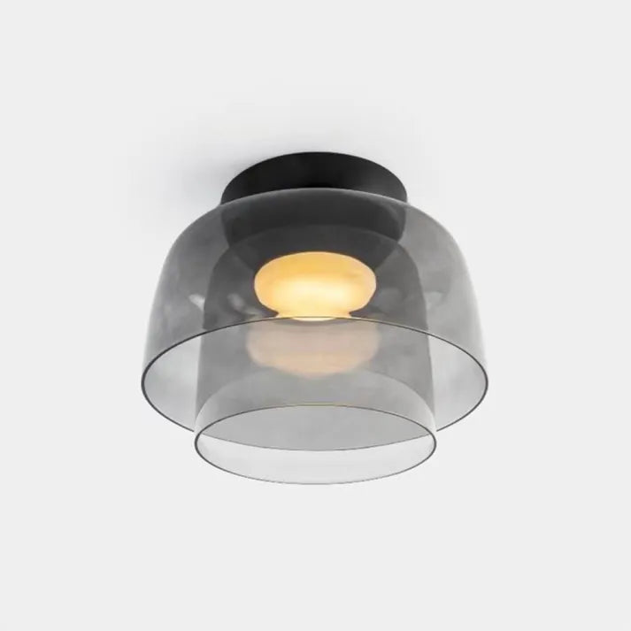 Modern Flush Mount Murano Glass Ceiling Light – Hand-Blown Dome Fixture