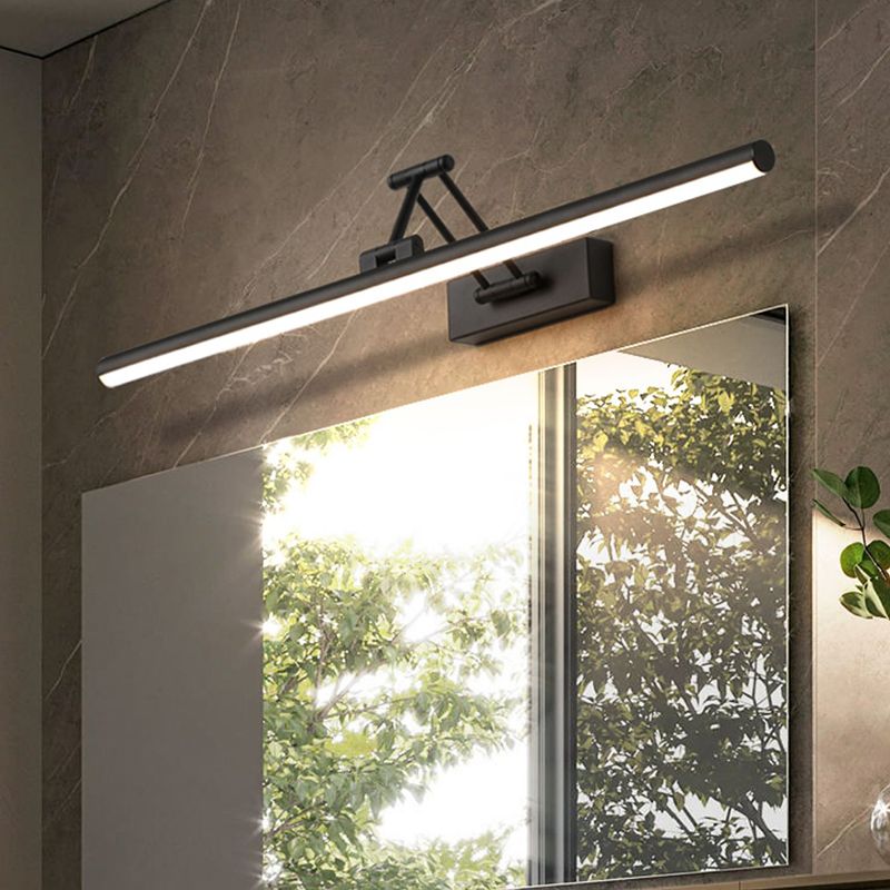 Matte Black Adjustable LED Vanity Wall Light – Sleek Over-Mirror Bathroom Fixture