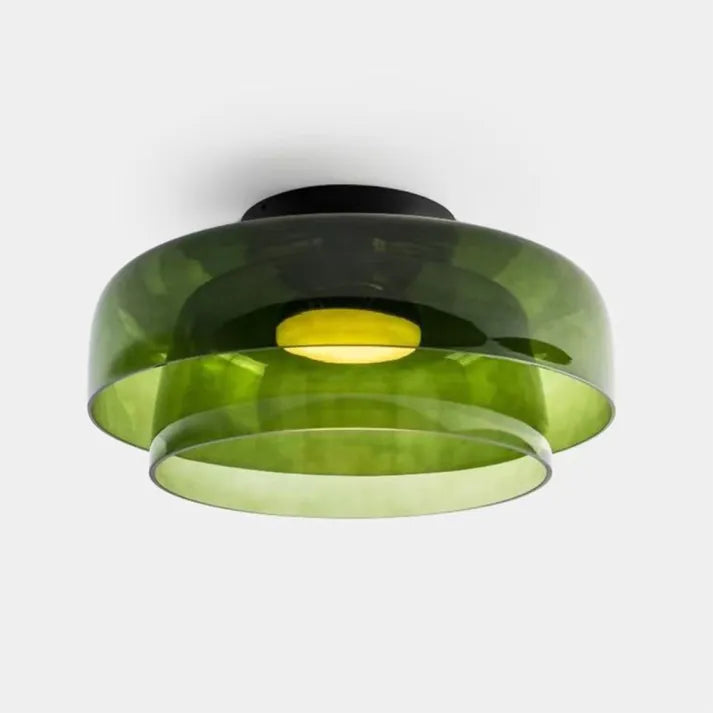 Modern Flush Mount Murano Glass Ceiling Light – Hand-Blown Dome Fixture