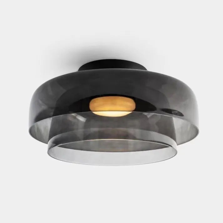 Modern Flush Mount Murano Glass Ceiling Light – Hand-Blown Dome Fixture