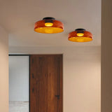 Modern Flush Mount Murano Glass Ceiling Light – Hand-Blown Dome Fixture