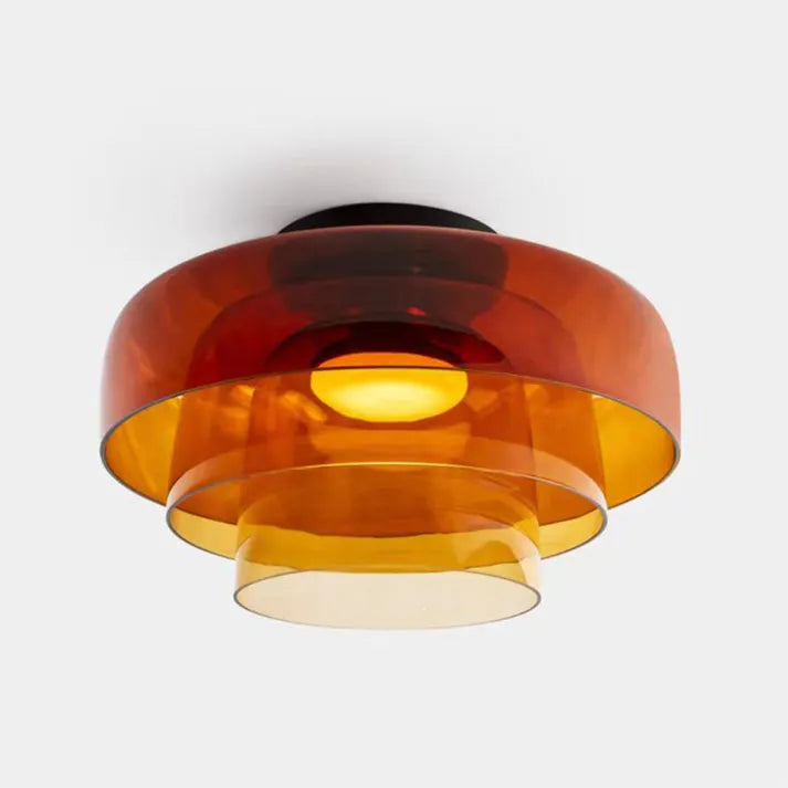 Modern Flush Mount Murano Glass Ceiling Light – Hand-Blown Dome Fixture