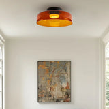 Modern Flush Mount Murano Glass Ceiling Light – Hand-Blown Dome Fixture