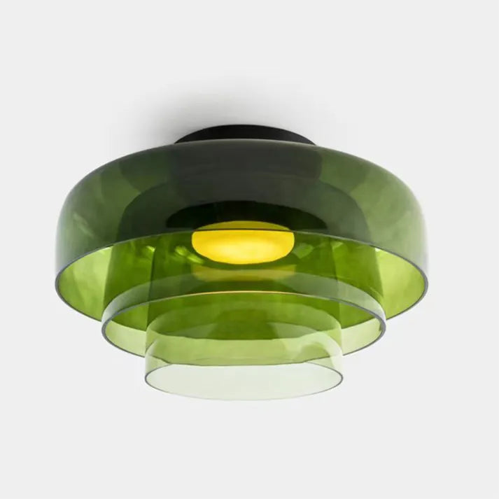 Modern Flush Mount Murano Glass Ceiling Light – Hand-Blown Dome Fixture