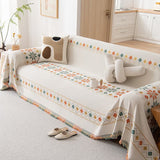 Geometric Pattern Woven Sofa Throw Cover – Multi-Color Couch Protector Blanket
