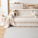 Geometric Pattern Woven Sofa Throw Cover – Multi-Color Couch Protector Blanket