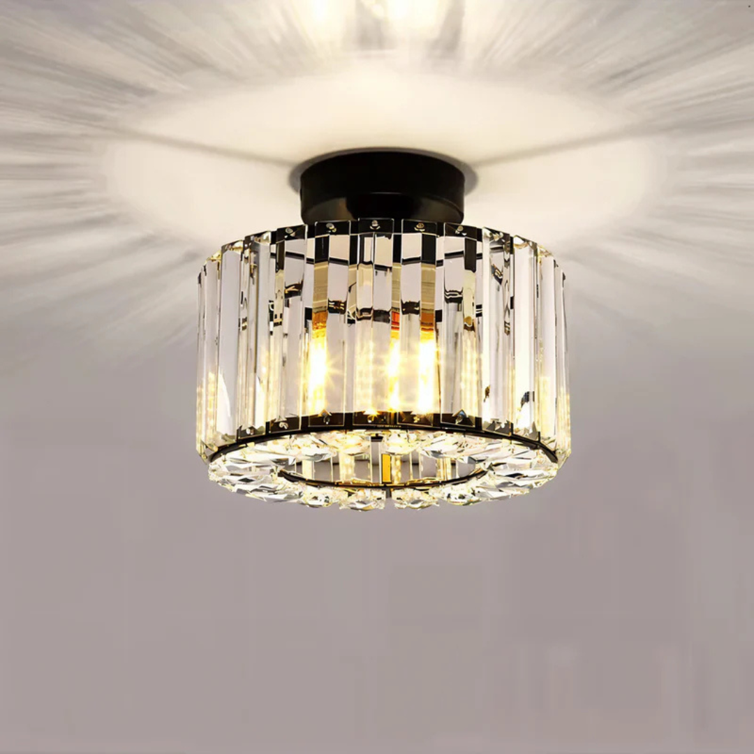 Modern Crystal Flush Mount Ceiling Light with E27 LED – Elegant Living Room & Bedroom Fixture