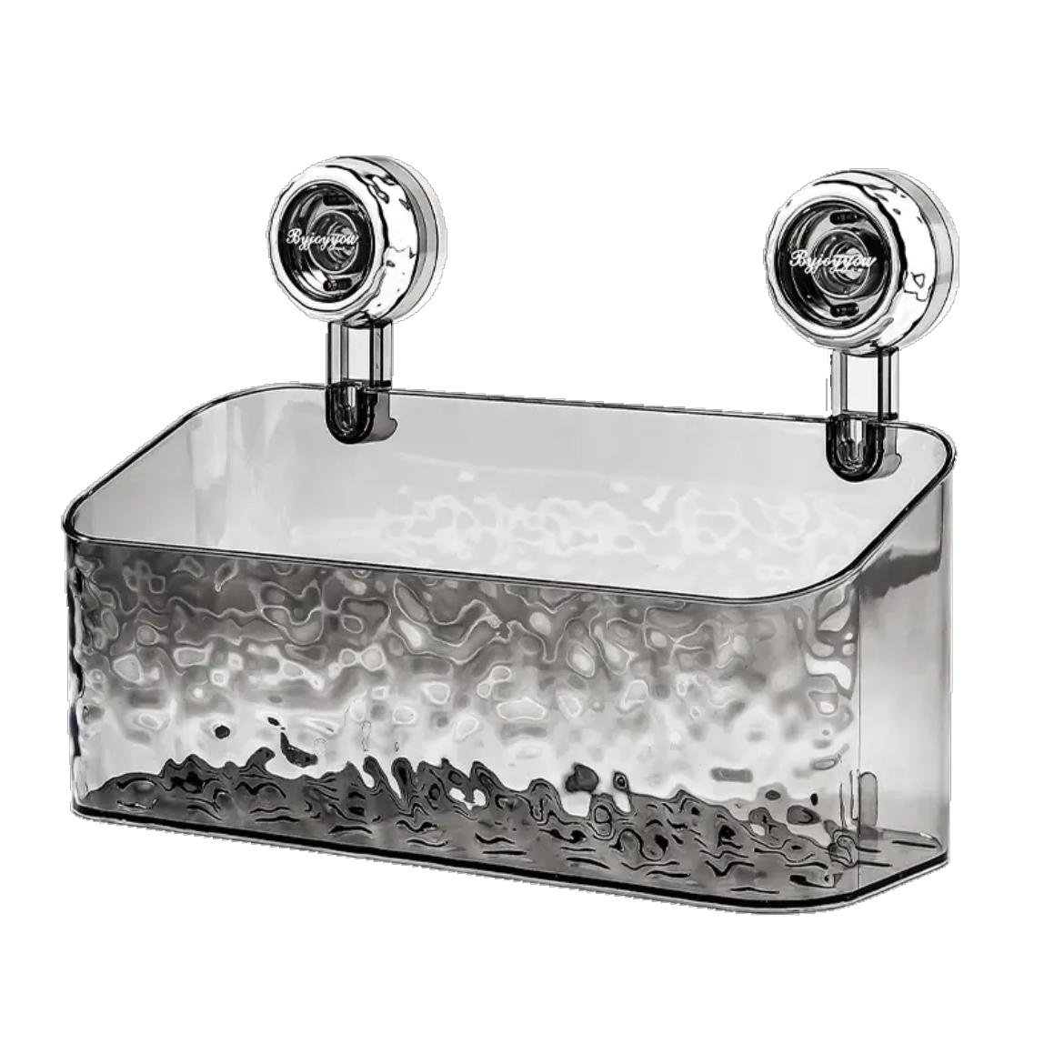 Clear Wall-Mounted Bathroom Storage Shelves – No-Drill Suction Organizer Set
