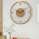 Minimalist 3D Wooden Wall Clock – Silent Non-Ticking Modern Wall Décor