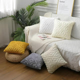 Plush Diamond Pattern Throw Pillow Cover – Soft Textured Cushion Case for Sofa & Bed