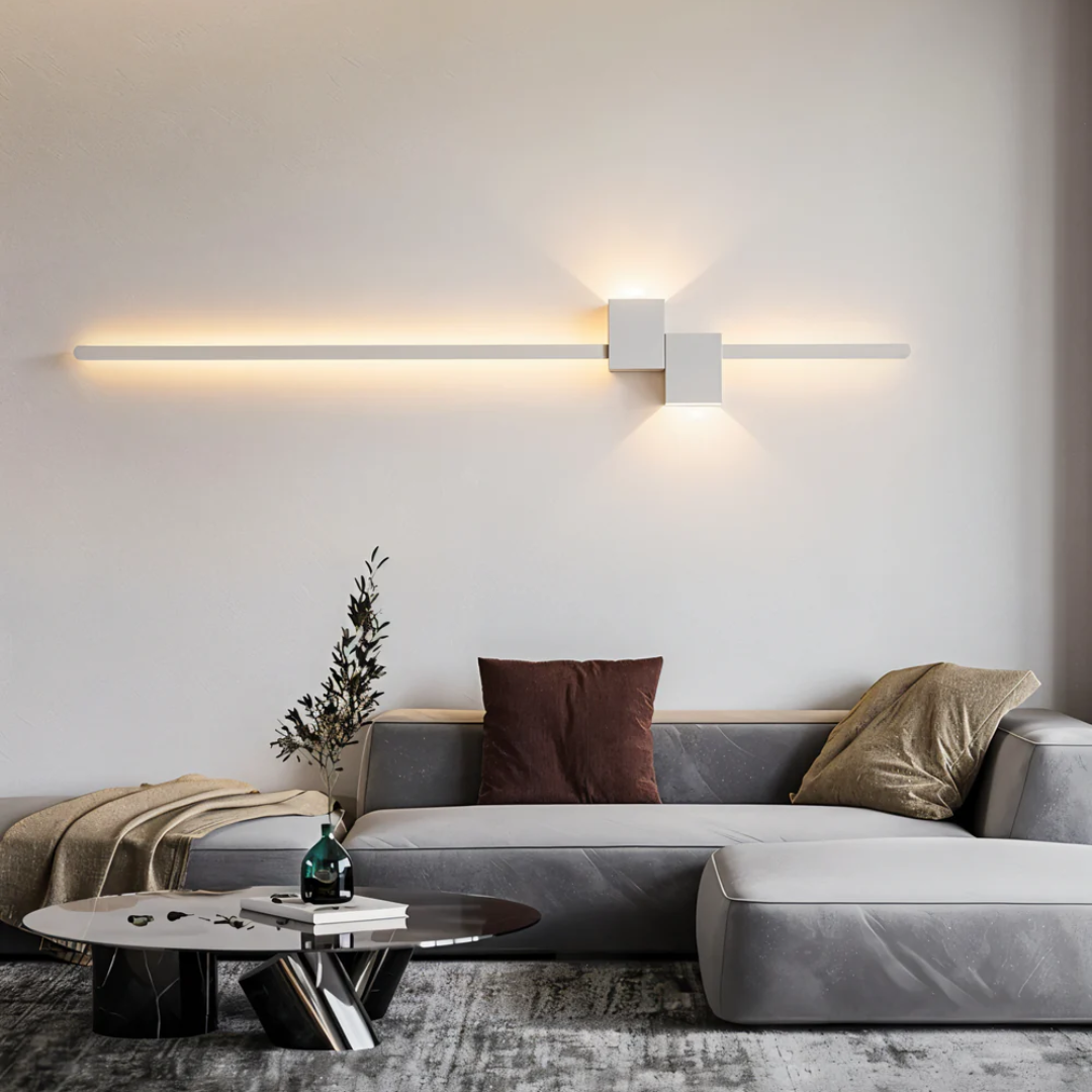 Minimalist LED Wall Light with Warm White Glow and Sleek Aluminum Design