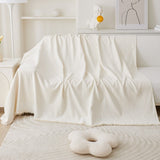 Modern Minimalist Sofa Throw Cover – Bohemian Textured Pattern with Tassel Edges
