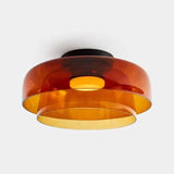 Modern Flush Mount Murano Glass Ceiling Light – Hand-Blown Dome Fixture