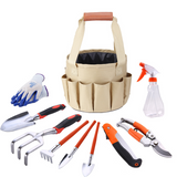 10-Piece Garden Tool Set with Organizer Tote – Compact Gardening Kit for Home Gardeners
