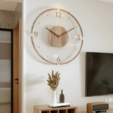 Minimalist 3D Wooden Wall Clock – Silent Non-Ticking Modern Wall Décor
