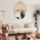 Handwoven Rattan Pendant Lamp – Adjustable Ceiling Light for Living Room & Dining