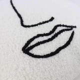 Minimalist Abstract Face Pillow Cover – Modern Embroidered Line Art Cushion