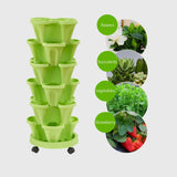 6-Tier Vertical Planter Tower – Space-Saving Stackable Garden for Balcony, Patio & Kitchen Use