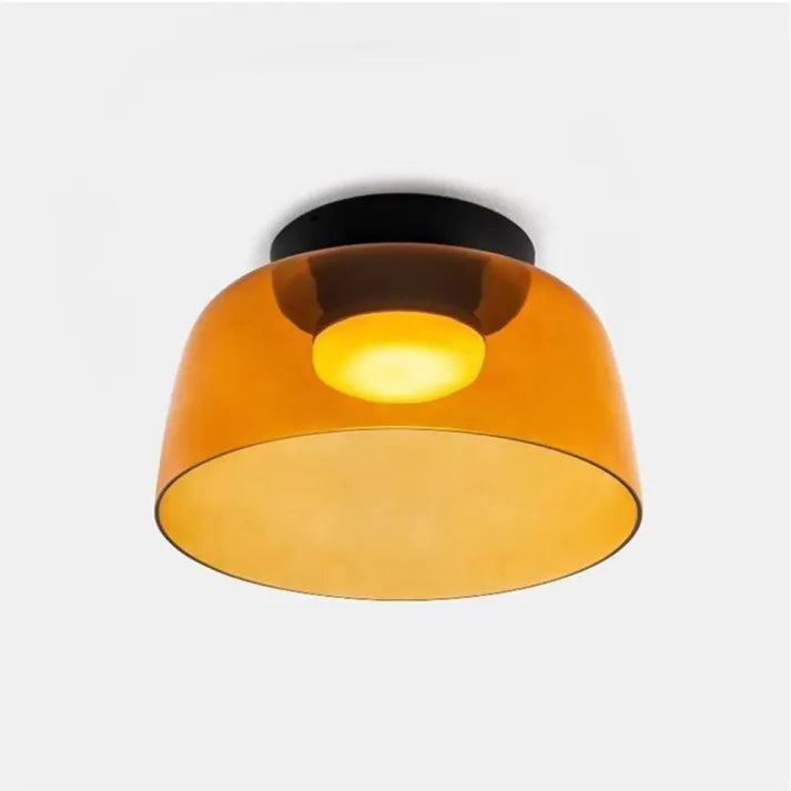 Modern Flush Mount Murano Glass Ceiling Light – Hand-Blown Dome Fixture