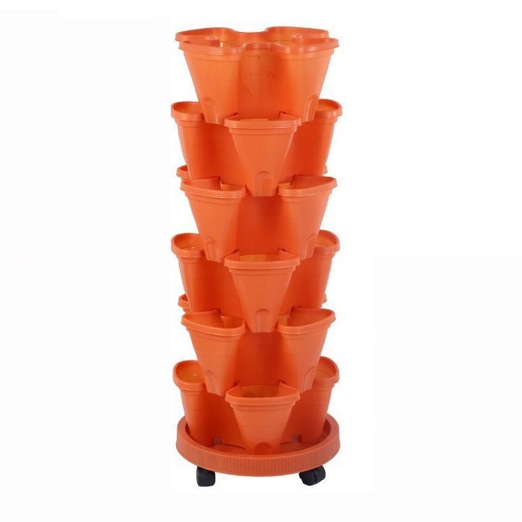 6-Tier Vertical Planter Tower – Space-Saving Stackable Garden for Balcony, Patio & Kitchen Use