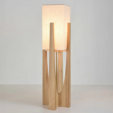 Japanese-Inspired Solid Walnut Floor Lamp – LED Accent Lighting