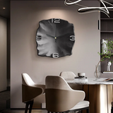 Abstract Textured Stone Wall Clock – Silent Quartz Modern Art Timepiece