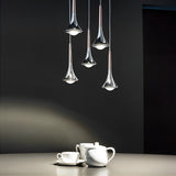 Nordic Water Drop LED Pendant Light – Minimalist Metal Ceiling Lamp for Living Room, Dining, or Stairwell