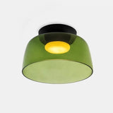 Modern Flush Mount Murano Glass Ceiling Light – Hand-Blown Dome Fixture