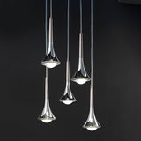 Nordic Water Drop LED Pendant Light – Minimalist Metal Ceiling Lamp for Living Room, Dining, or Stairwell