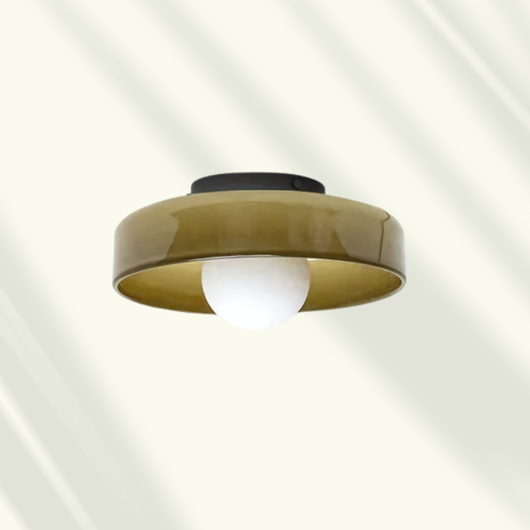 Modern Wooden LED Flush Mount Ceiling Light – Dimmable & Adjustable Color Temperature