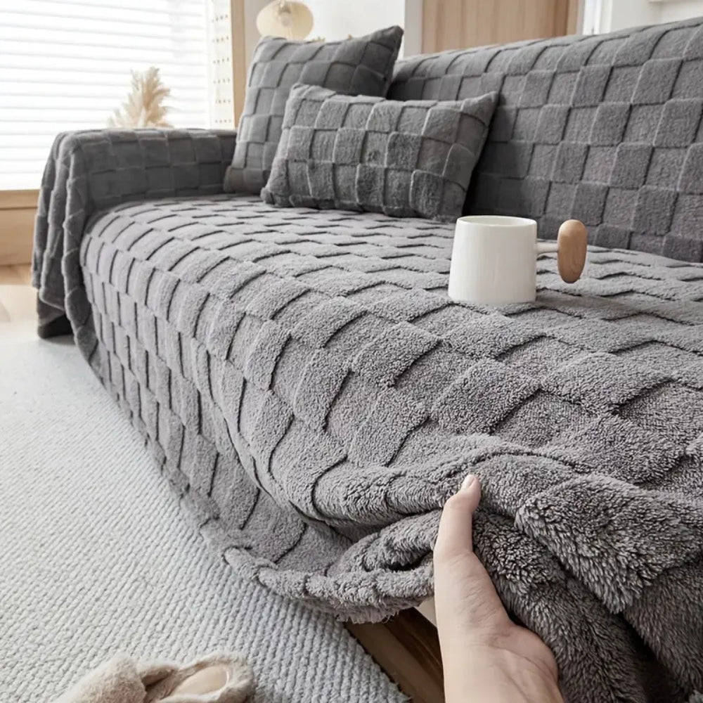 Ultra-Soft Textured Sofa Throw Blanket – Plush Decorative Couch Cover for Living Room