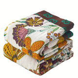 Boho Floral Embroidered Blanket – Soft Woven Cotton Throw for Bed or Sofa