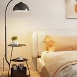 Scandinavian LED Floor Lamp with Integrated Storage Shelf – Multifunctional Accent Light
