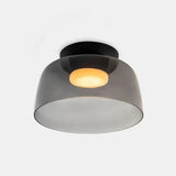 Modern Flush Mount Murano Glass Ceiling Light – Hand-Blown Dome Fixture