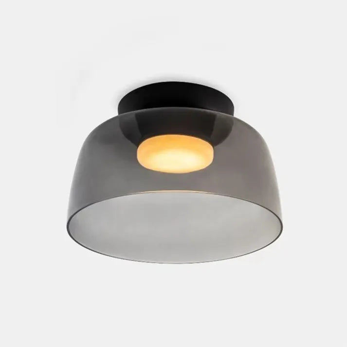 Modern Flush Mount Murano Glass Ceiling Light – Hand-Blown Dome Fixture
