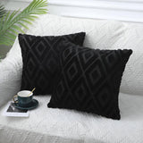 Plush Diamond Pattern Throw Pillow Cover – Soft Textured Cushion Case for Sofa & Bed