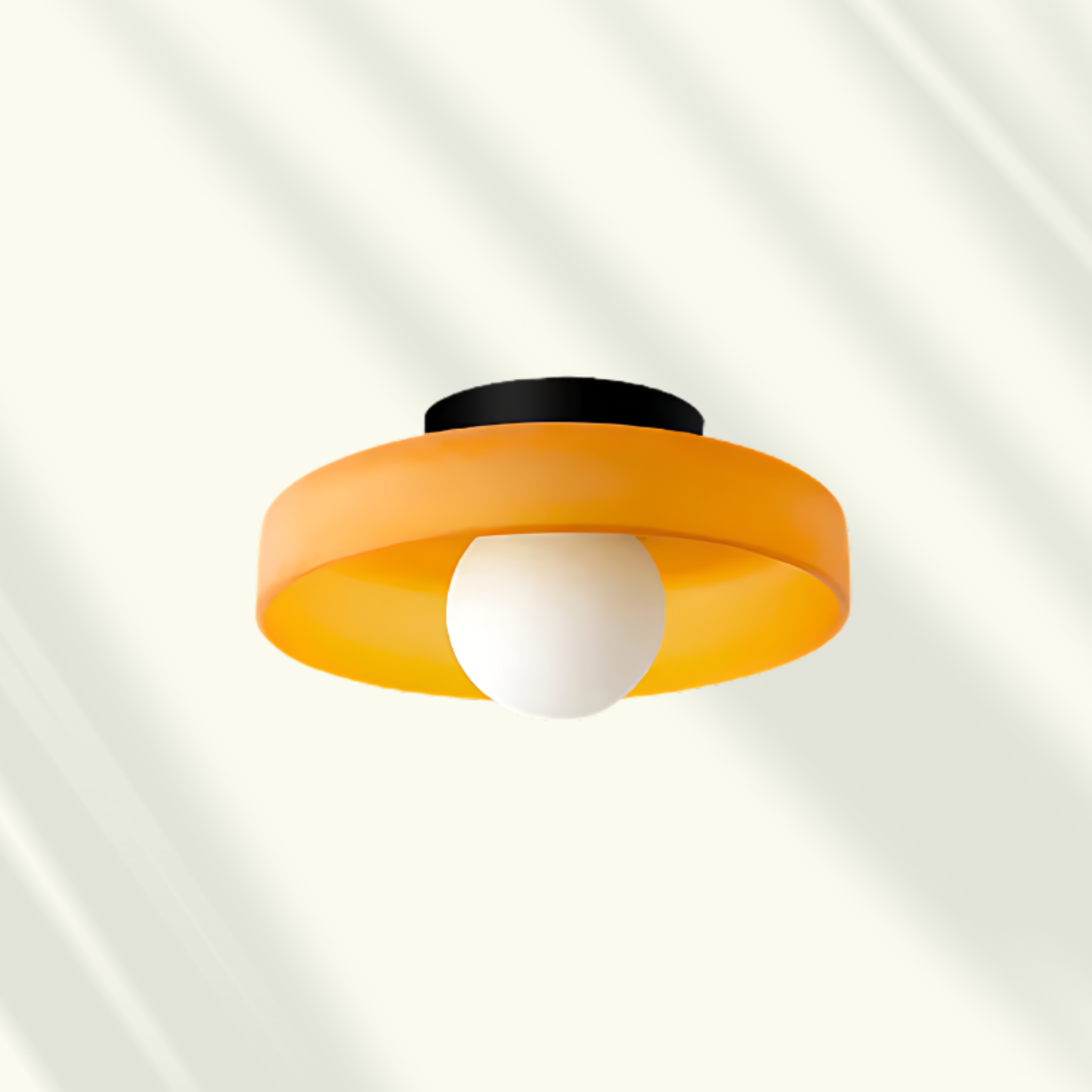 Modern Wooden LED Flush Mount Ceiling Light – Dimmable & Adjustable Color Temperature