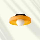 Modern Wooden LED Flush Mount Ceiling Light – Dimmable & Adjustable Color Temperature